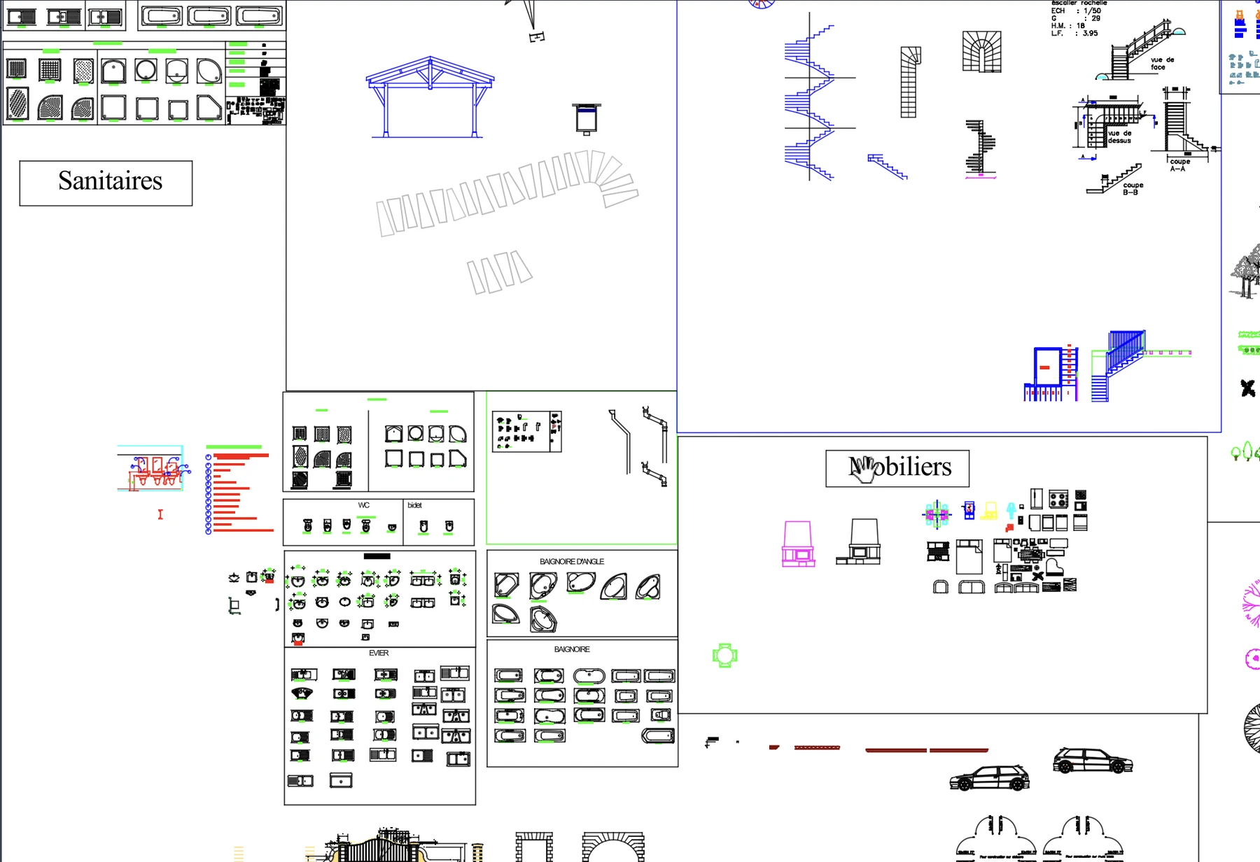 Bibliothèques de blocs - Vue 10 - aperçu DAO DWG